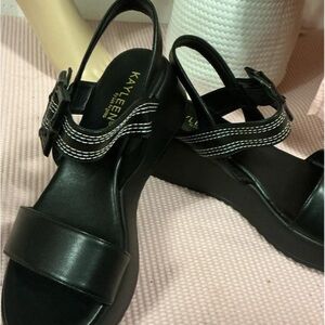 Black Women's Wedge Sandals